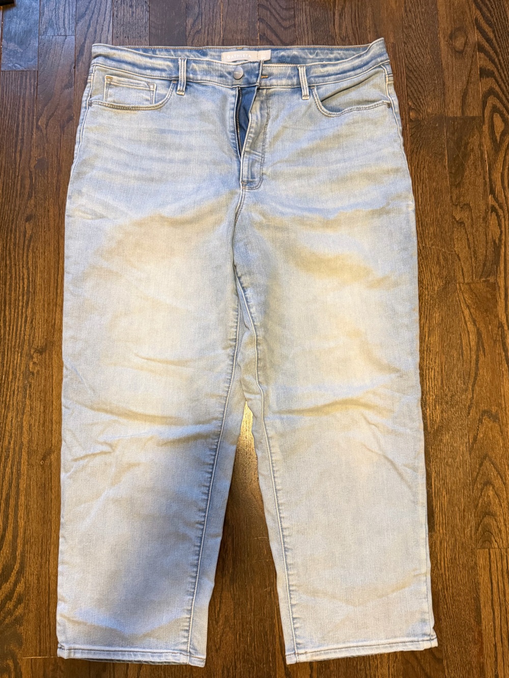 Athleta Light Blue Denim Jeans with Contrast Stitching